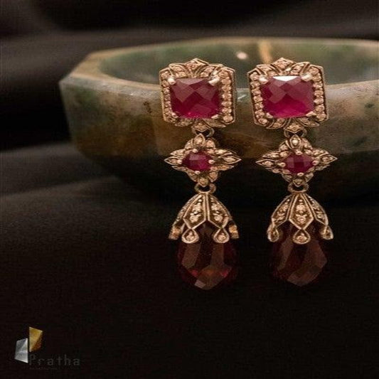 Diamond -Ruby Earrings